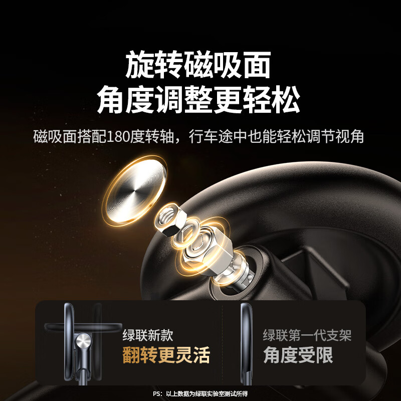 绿联中控magsafe磁吸支架 磁吸面:180度翻折调节角度 磁吸头不可拆 LP786/45262 (货期3-6天)高清大图