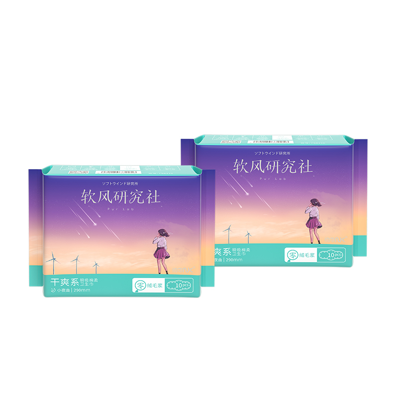 软风研究社干爽系卫生巾夜用290mm20片