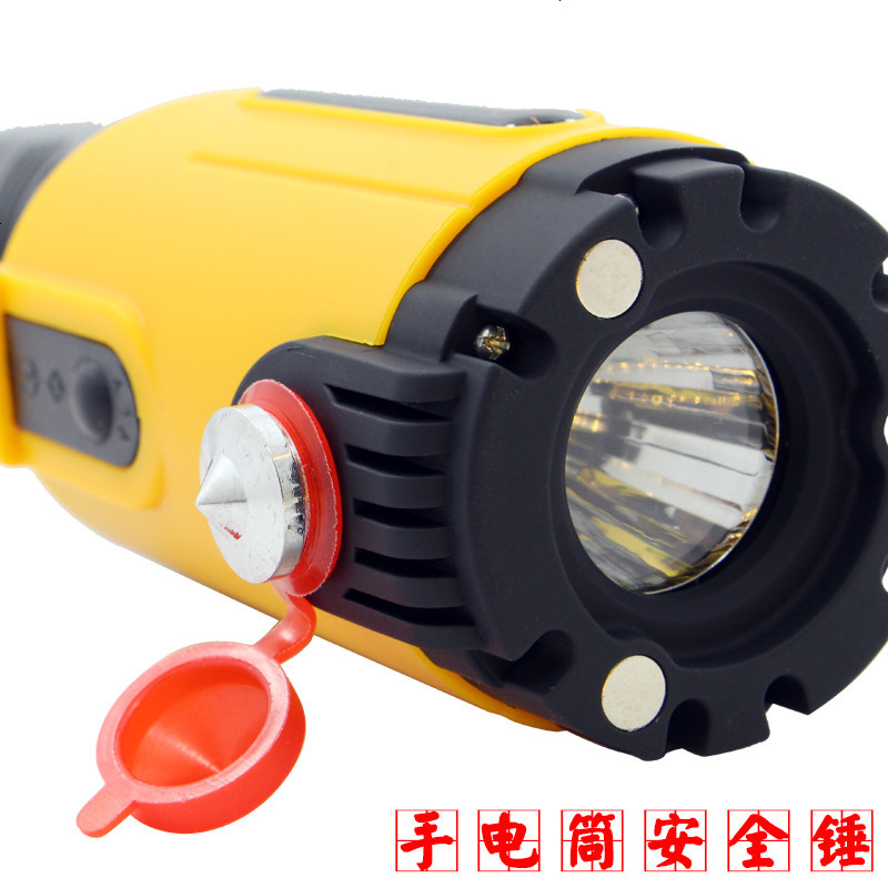 汽车逃生锤消防救生锤破窗器安全锤车用应急工具手电筒手摇免充电
