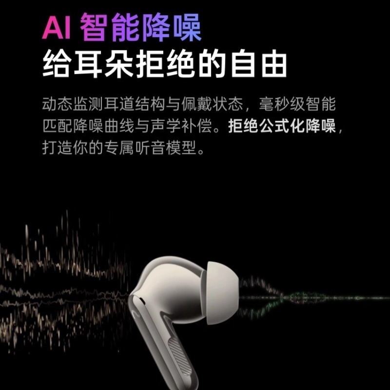 科大讯飞AI会议耳机iFLYBUDS Pro3无线蓝牙智能,钛金高清大图