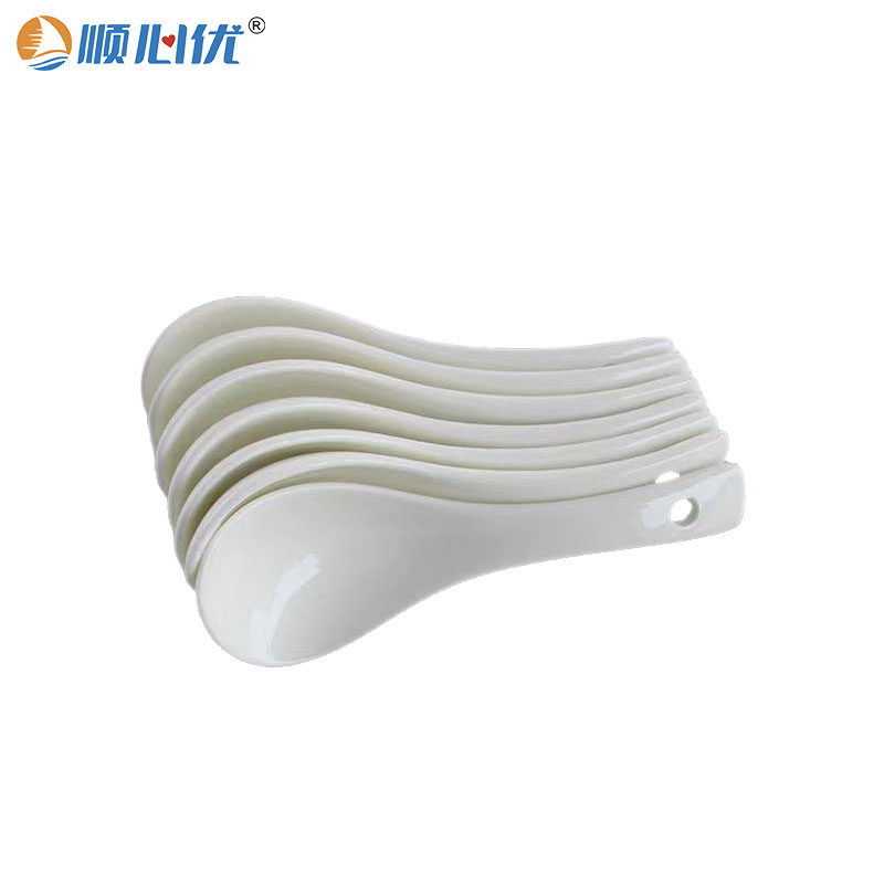 顺心优 简约陶瓷小勺子 14cm/个高清大图