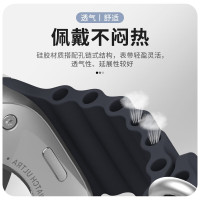 适用苹果手表表带apple watch8/7海洋硅胶运动表带s6/5/4/3/2/se