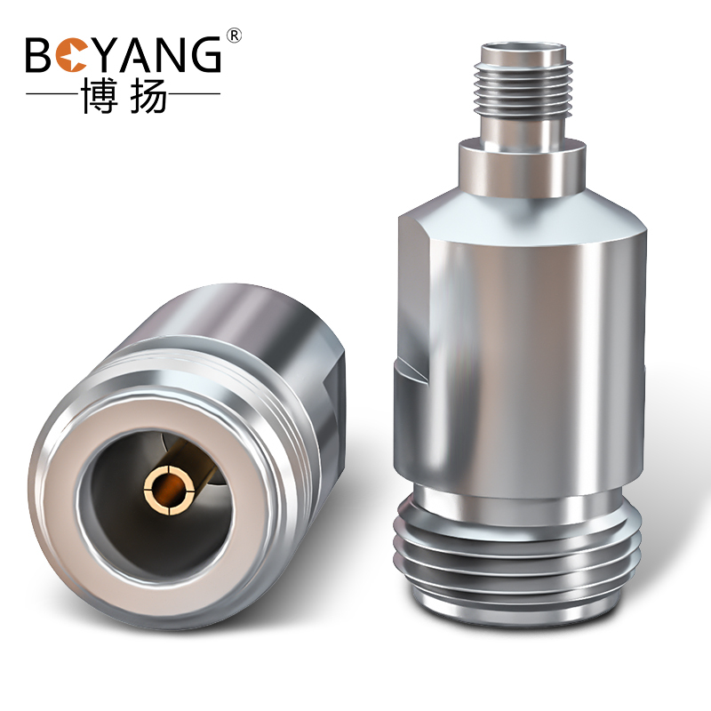 博扬 高频同轴转接器50欧 DC-18G 不锈钢 RF射频微波连接器 N母转SMA母转换器 BY-N/SMA-KKG