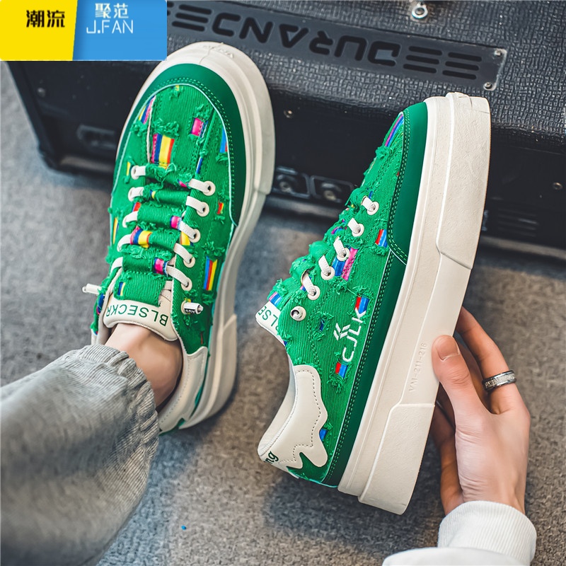 聚范帆布男鞋夏季透气百搭休闲板鞋小众运动厚底增高乞丐布鞋潮鞋高清大图