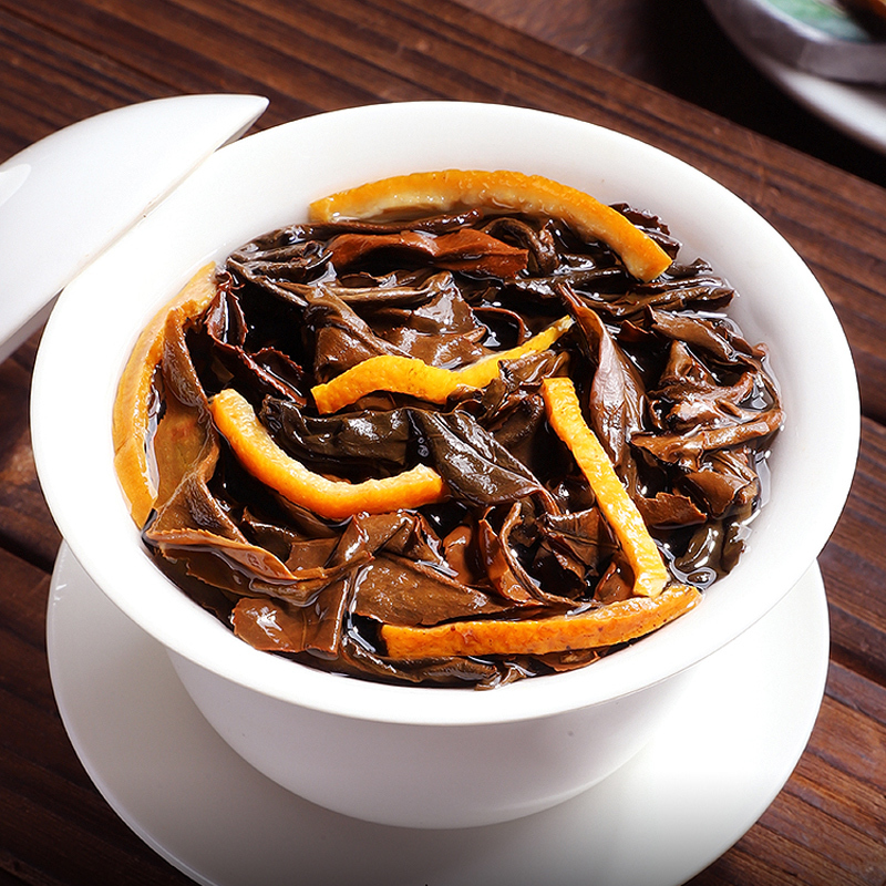 福鼎白茶陈皮白茶寿眉老白茶叶福鼎茶叶礼盒装新会老陈皮罐装500g