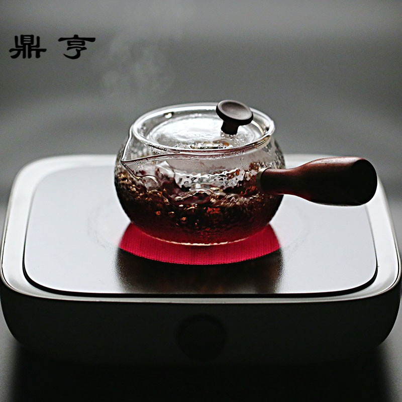鼎亨耐热玻璃锤纹耐高温过滤侧把电陶炉煮茶壶泡茶器功夫茶具套装