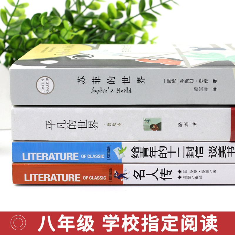 八年级下册必读全套4册 平凡的世界路遥正版原著 苏菲名人传给青年的十二封信名著初中生课外阅读书籍书钢铁是怎样炼成的傅雷家