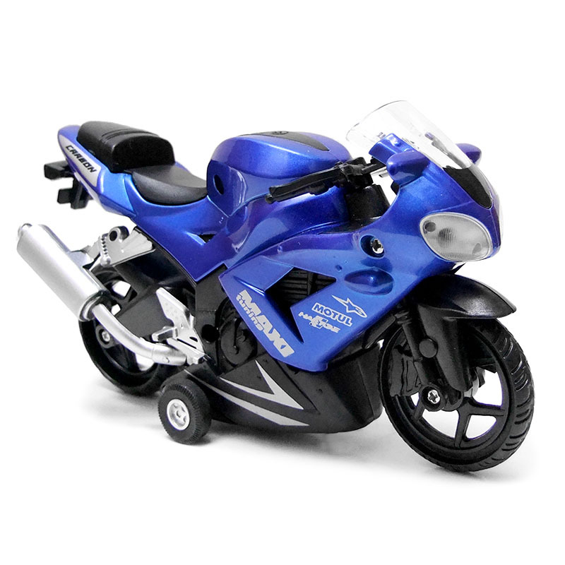 合金摩托车模型警车雅马哈太子摩托跑车汽车儿童玩具声光回力仿真语音
