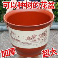新款塑料花盆加厚仿陶瓷大号大号圆形室内绿植果树花盆
