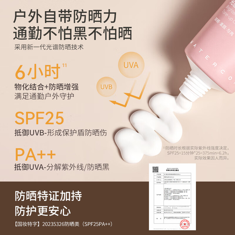 水之蔻光感防晒素颜霜 SPF25PA++高清大图