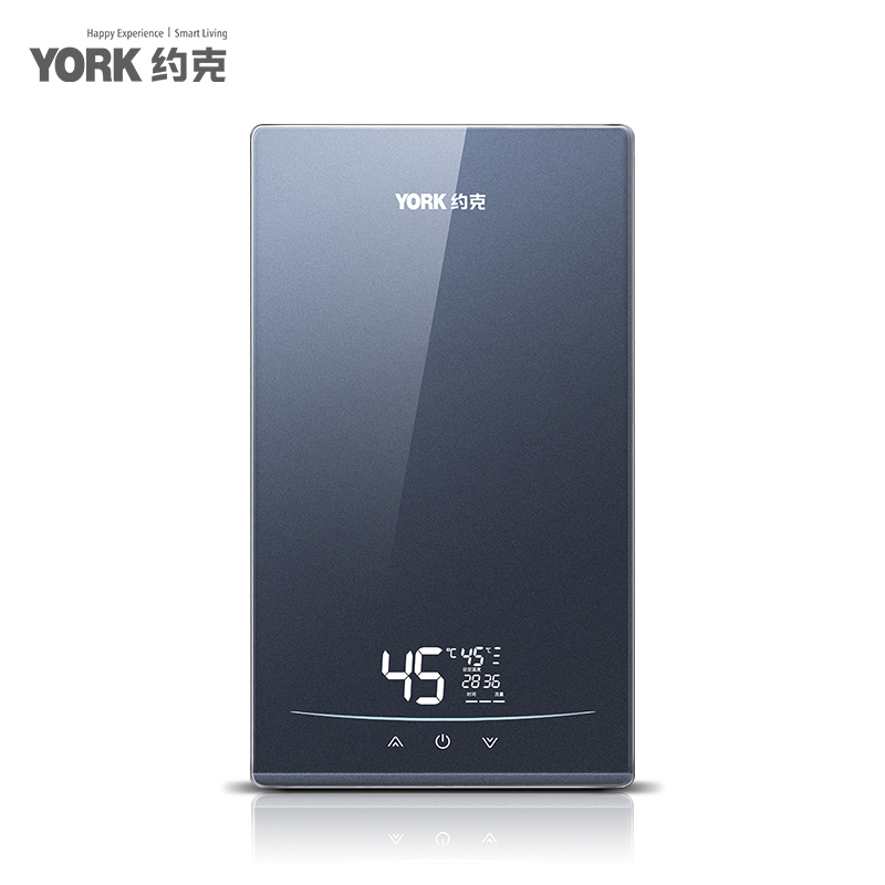 约克(YORK)即热式电热水器YK-G5-88智能变频恒温速热小型家用大水量热水器免储全屏玻璃面板8.8KW