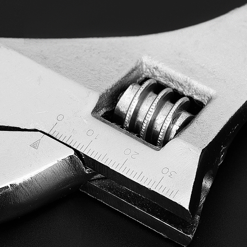 蒙企智品 黑红色胶柄扳手 8寸/把高清大图