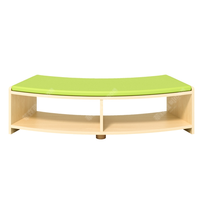 华森葳儿童家具 自然空间单层收纳座椅柜+三层收纳柜+双层收纳柜 环球单层收纳座椅柜