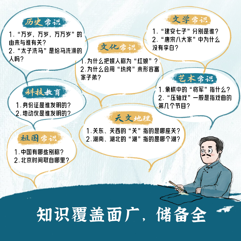 中国文化常识1000问 [正版]开心 中国文化常识1000问知识百科古典文学国学常识青少年课外读物国学经典历史常识中国传高清大图