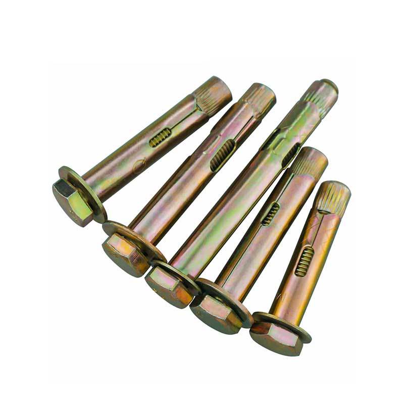 碳钢彩锌膨胀螺丝 爆炸内置式膨胀螺栓拉爆管 M10*120 打孔12MM (100个)