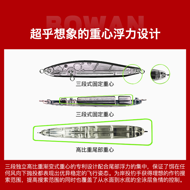 22克241# [正版]鲌湾沉水铅笔路亚饵远投颤沉伯湾白条翘嘴鲈鱼路亚假饵鱼