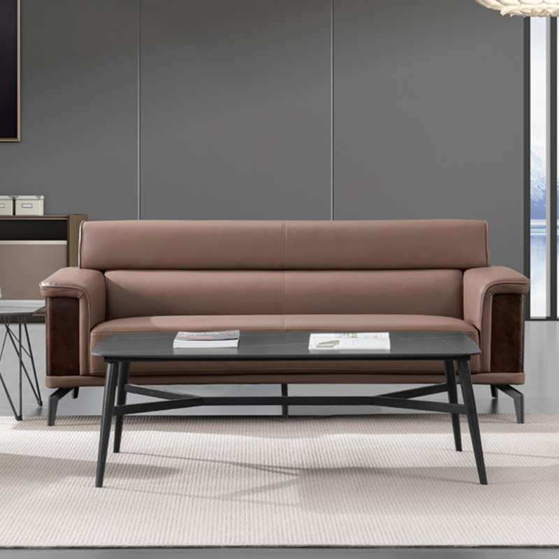 匡大 办公沙发 皮艺沙发 办公室接待沙发 牛皮 三人位 KDT677高清大图