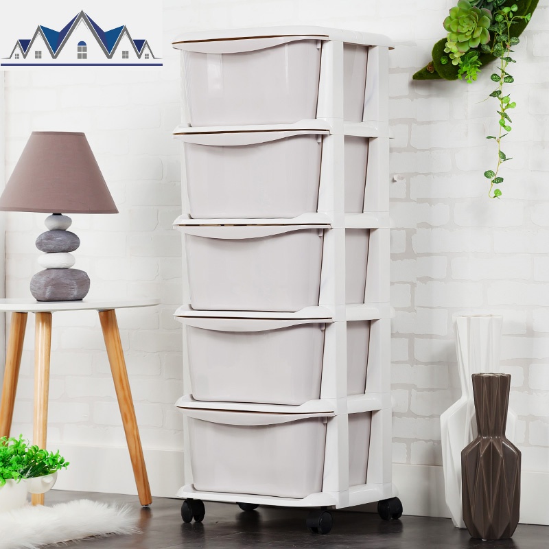 加厚儿童抽屉式收纳柜子宝宝衣柜多层储物柜塑料衣物整理箱五斗柜 三维工匠 马卡龙啡破损免费补发