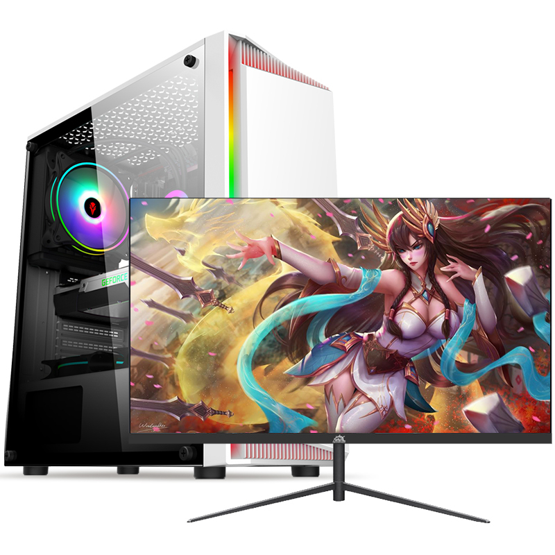 铭能 i9级十二核E5-2673V3/RX580 8G独显/32G内存/512G固态 台式电脑 台式机 电脑主机 组装电脑 家用办公电脑商务娱乐学生游戏电脑台式组装机+27英寸全套