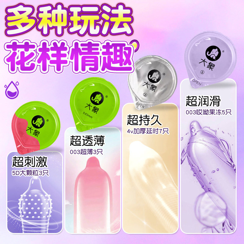 大象高潮避孕套魔法啵啵18只装超薄安全套套001正品玻尿酸持久颗粒螺纹延时持久套成人情趣用品byt高清大图