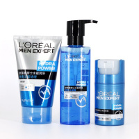 L'OREAL 欧莱雅男士套装 补水保湿护肤品（洁面膏100ml+滋润乳50ml+洁面50ml+面膜单片加水凝露120）