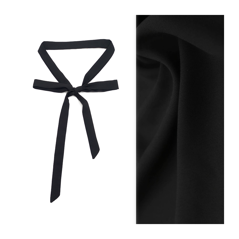 盛世曼尼蝴蝶结飘带衬衫丝带女配饰领带丝巾黑色领结日系黑细窄长条