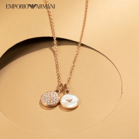 EMPORIO ARMANI阿玛尼女士项链 女珍珠贝母镶钻项链锁骨链 EGS2158221玫瑰金色