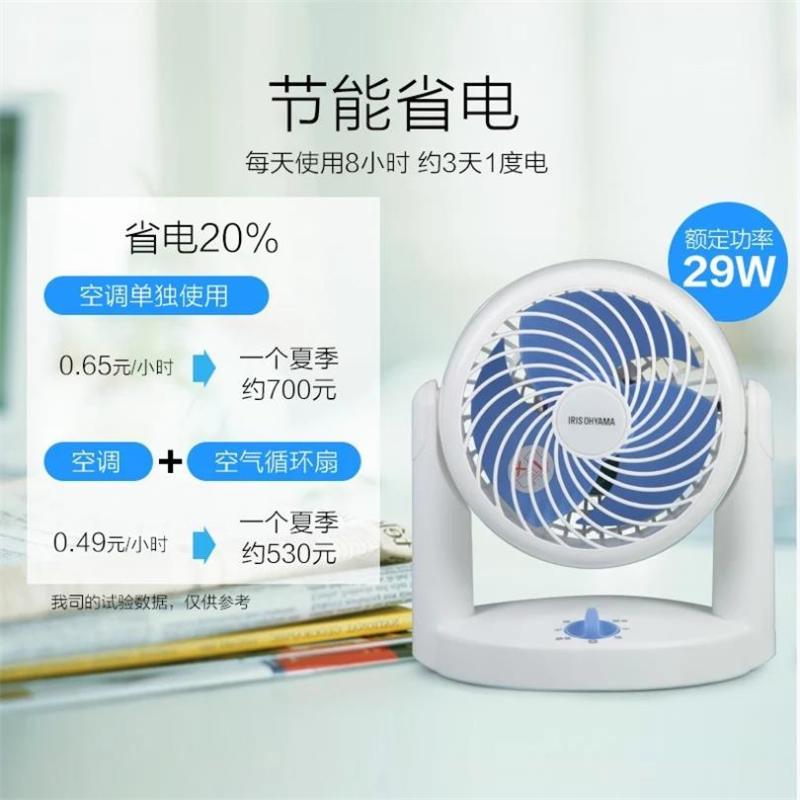 日本爱丽思电风扇 EHD15NC蓝色家用空气循环扇台式静音桌面床头