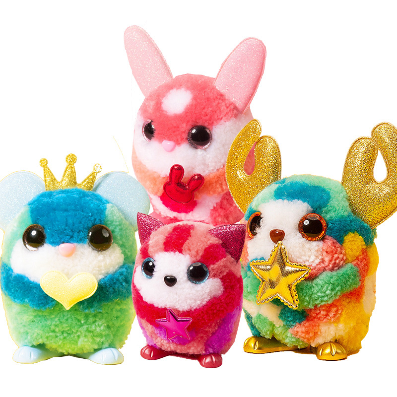 爱动绒豆豆玩具diy手工花鹿萌宠动物月桂兔玩偶娃娃女孩毛绒公仔家庭