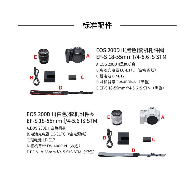佳能(CANON)200d2代 200D II(18-55mm) 入门级单反相机200d2代vlog家用迷你照相机 黑色高清大图