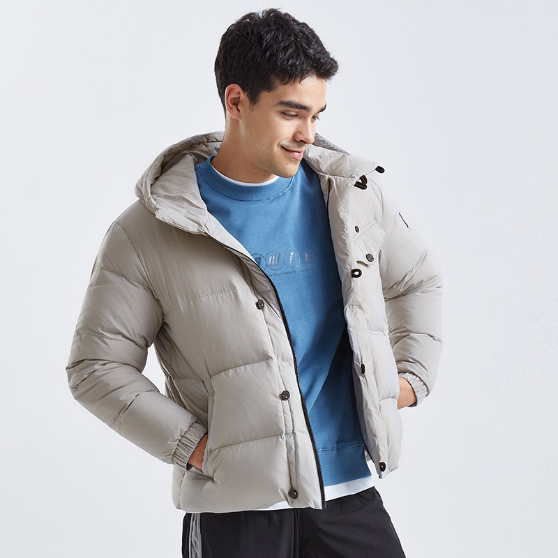坦博尔短款连帽新款羽绒服男短款休闲保暖面包服男装韩版外套