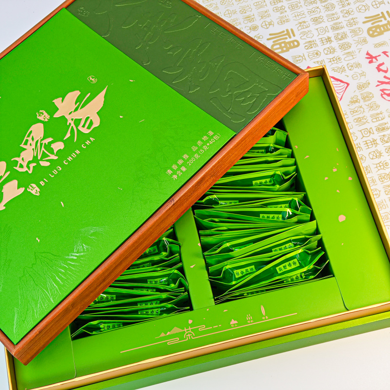知福知福茶叶碧螺春绿茶明前嫩芽茶叶礼盒装200g高清大图