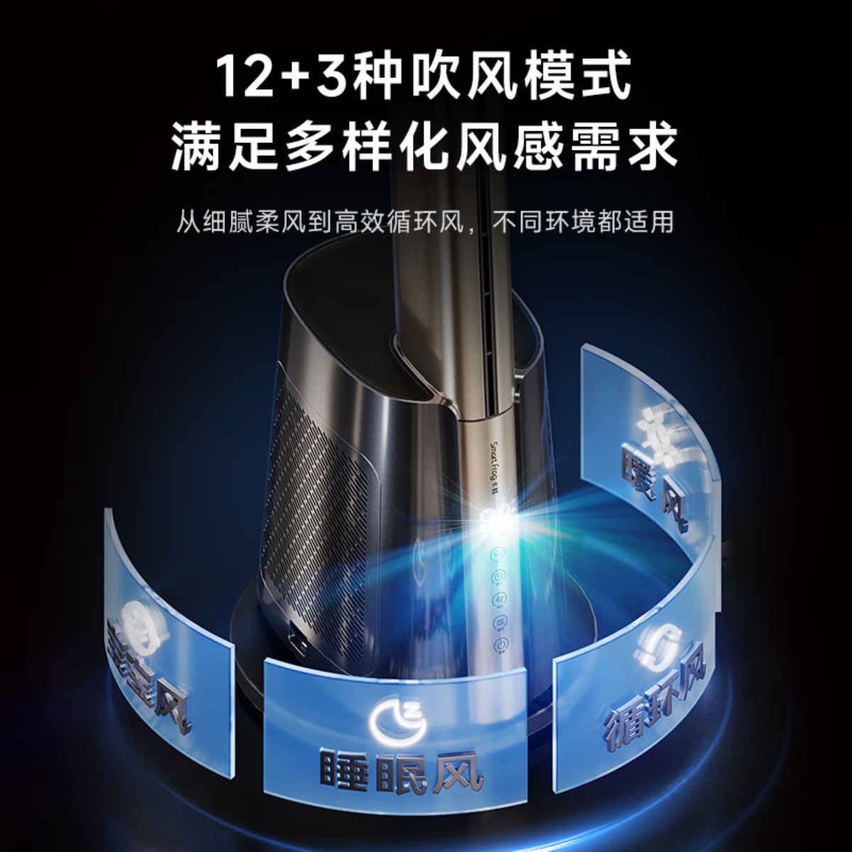 卡蛙SmartFrong无叶风扇 取暖器冷风扇家用暖风机冷暖两用一体机无叶循环电风扇取暖神器KW-MF04H高清大图