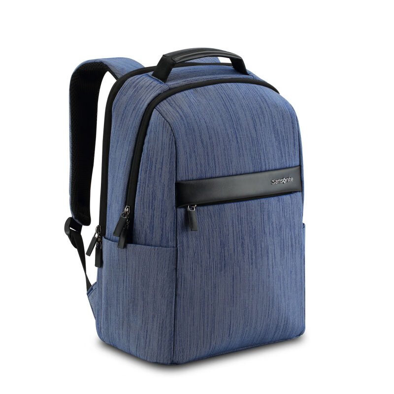 新秀丽双肩包男士商务背包电脑包通勤旅行包蓝色tr101026