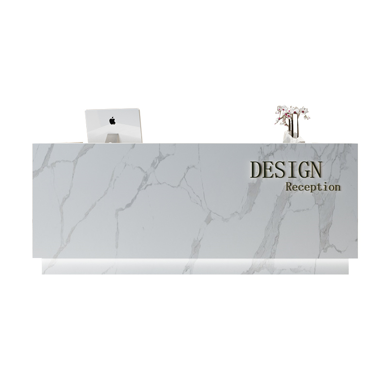 鑫环境 办公家具前台接待吧台收银台公司前台接待台小型店铺收银台美容院理发店烤漆咨询台物为服务台售楼部接待台高清大图