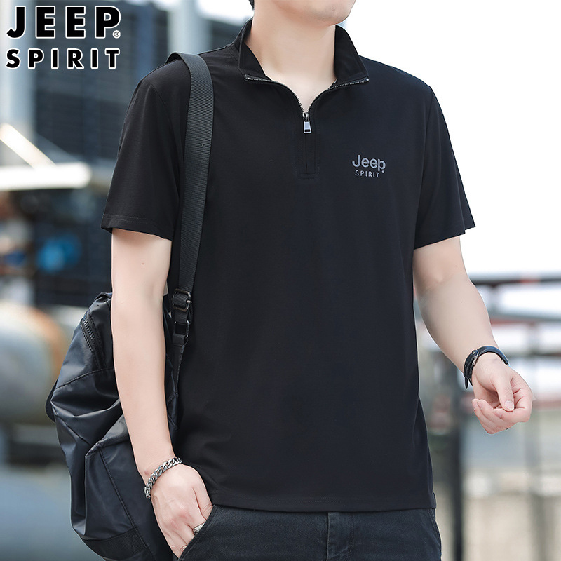 JEEPSPIRIT夏季男休闲短袖商务风时尚百搭T恤潮流运动T恤衫24909