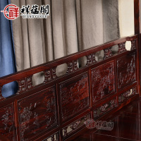 印尼黑酸枝拔步床雕花踏步床1.8米架子床双人床红木床卧室家具
