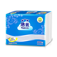 洁云 平板纸 方包卫生纸 加韧300张9包组合装 厕所用纸手纸 抽纸