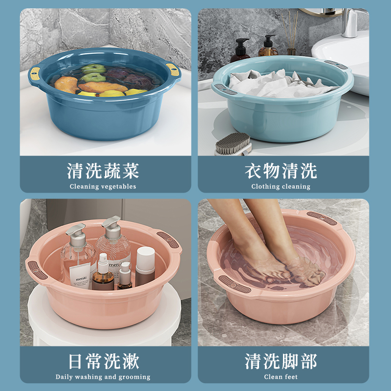 加厚脸盆家用塑料盆洗菜盆婴儿小盆子学生洗衣服洗衣洗脚盆Q3厨房高清大图