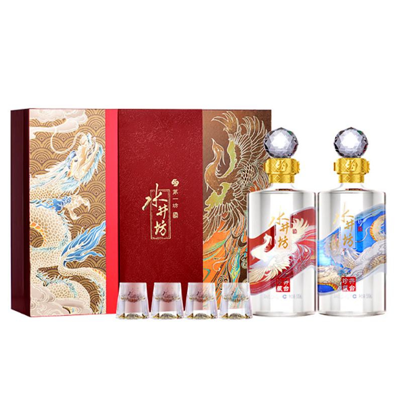 官方授权水井坊53度浓香型白酒高端白酒礼盒500ml井台珍藏龙凤礼盒500