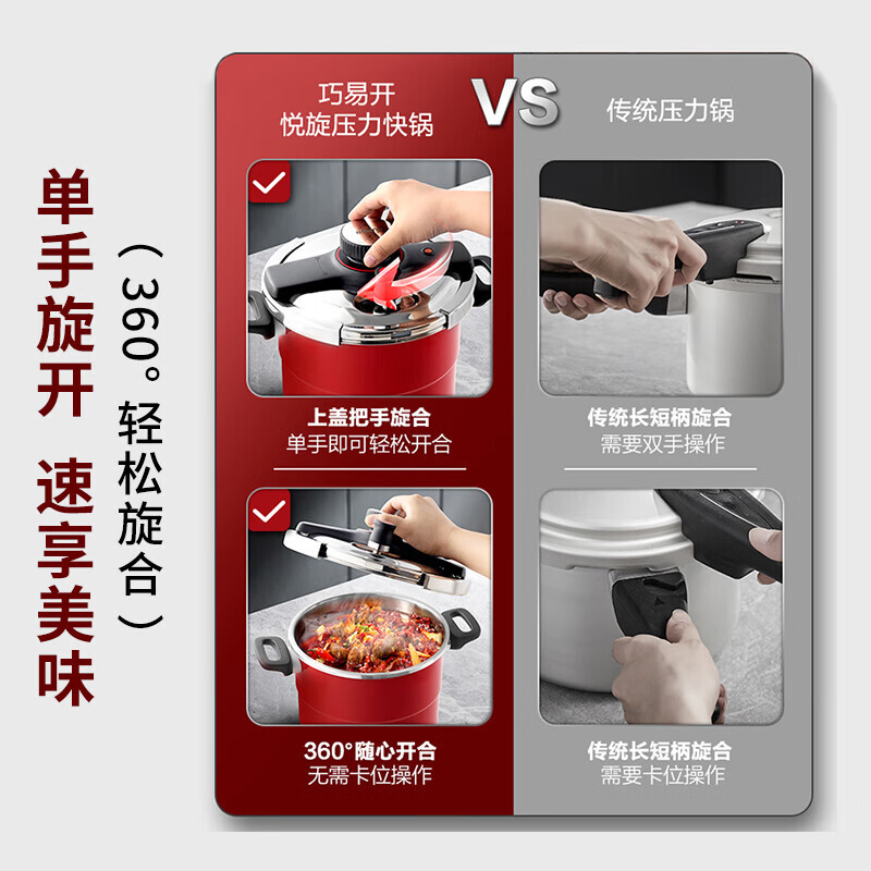 苏泊尔苏泊尔巧易开悦旋压力快锅·蒸格型YW229KC1高清大图