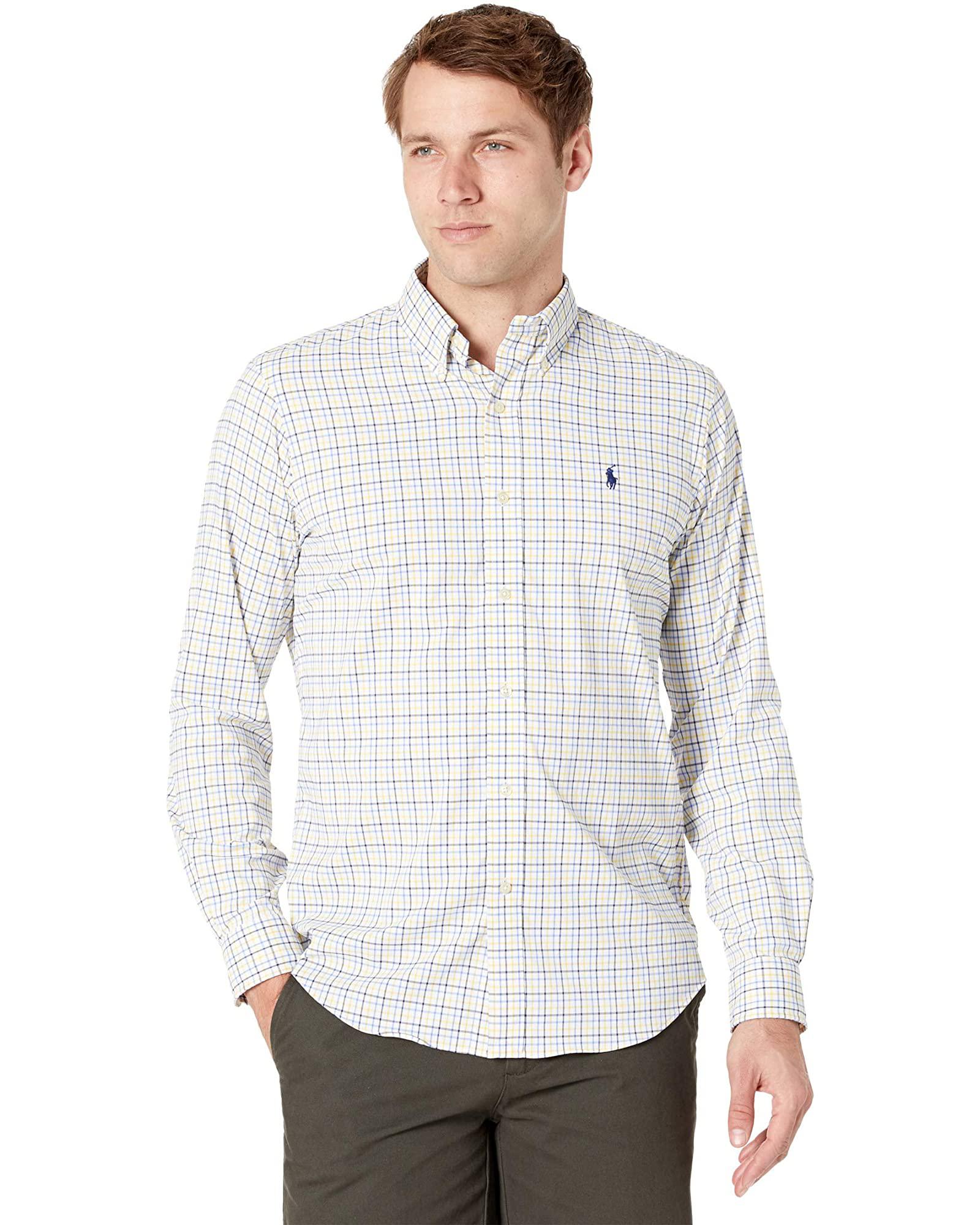 拉夫劳伦ralphlaurenplaidperformance格子纹长袖衬衫男时