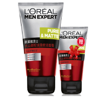 欧莱雅（L’OREAL）洗面奶护肤男控油抗痘抗黑头保湿补水深层清洁收缩毛孔洁面乳 火山岩控油祛痘洁面膏100ml