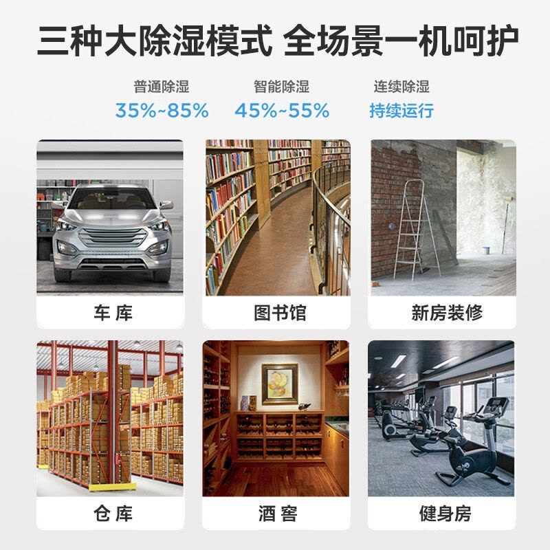 美的除湿机家用大功率100升天60㎡以上微电脑控水满停机保护低噪设计省电高效除湿图片