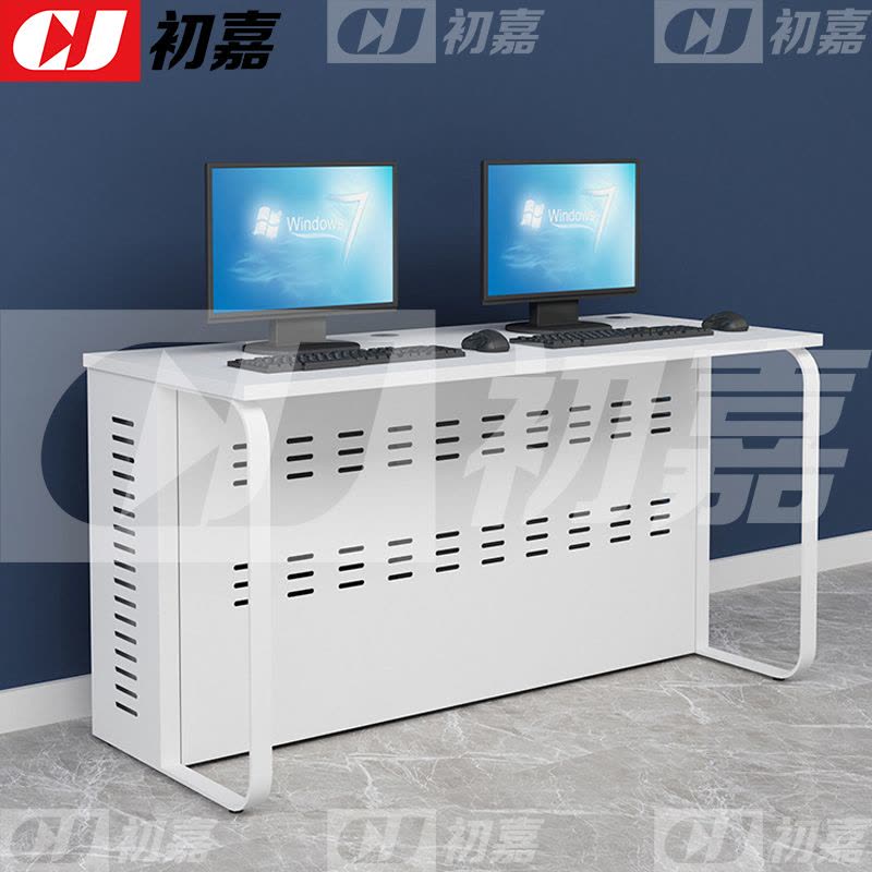 初嘉(CJ)钢架电脑桌培训桌机房电脑桌学习桌课桌 双人位E款图片