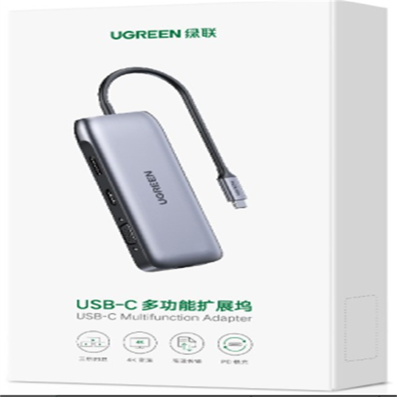 绿联(Ugreen)CM384Type-C转DP+Mini DP+HDMI+2口U...