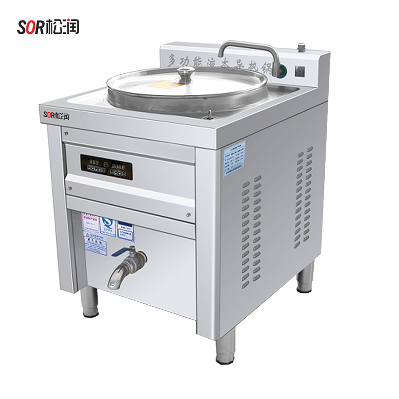 SOR松润 商用电磁汤锅 TM3414DF防干烧定时变频汤粥专用锅φ500H500 12KW高清大图