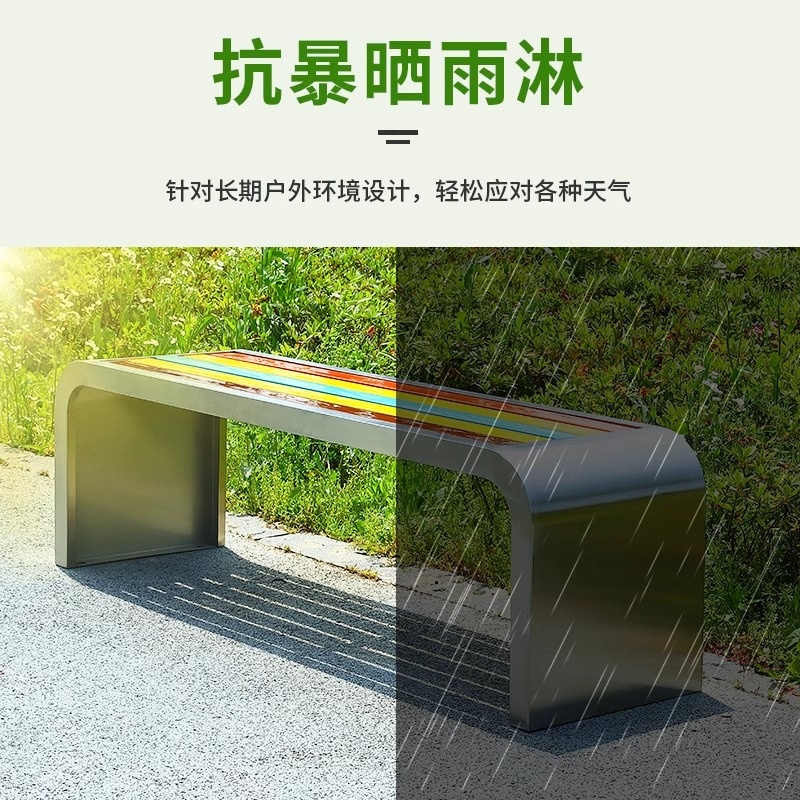 珂攸洋不锈钢长条椅2000*400*450mm张高清大图