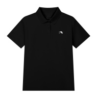 361°运动t恤女夏季时尚休闲polo衫女子健身翻领透气短袖潮662124110V S 超级黑