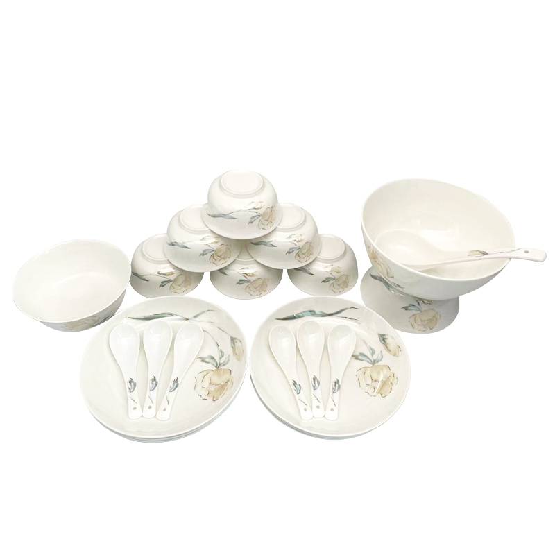 稳帆甄选 骨质瓷餐具套装金色郁金香 22头 WF-022A/套